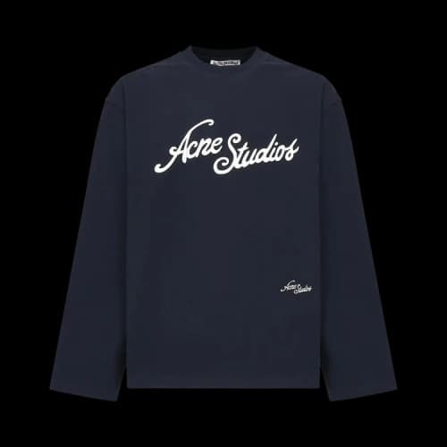 Acne Studios Logo Relaxed Fit T-Shirt 'Deep Blue'