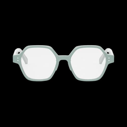 CELINE Geometric Glasses 'Shiny Transparent Lime'