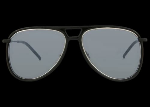 Saint Laurent Aviator-Style Injection Sunglasses Black/Silver (CLASSIC11R-30010761-002)