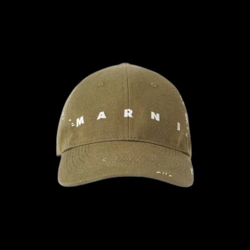 Marni Logo Embroidered Hat 'Beige'