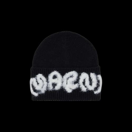 Marni Logo Appliqué Wool Beanie 'Black'