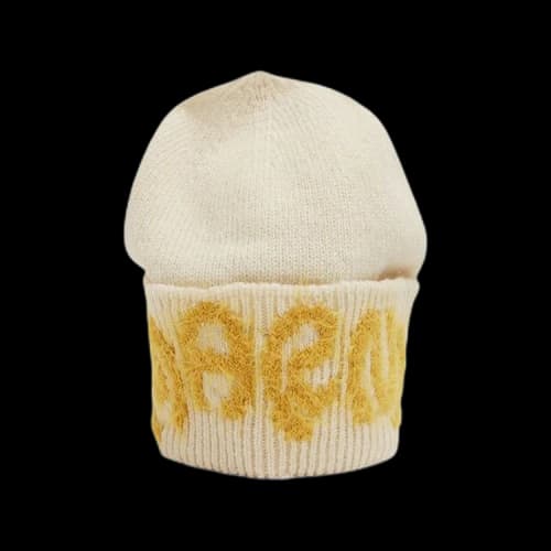 Marni Logo Appliqué Wool Beanie 'Stone/White'