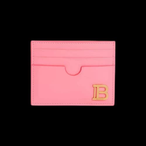 Balmain B-Buzz Leather Card Holder 'Bubble Gum'