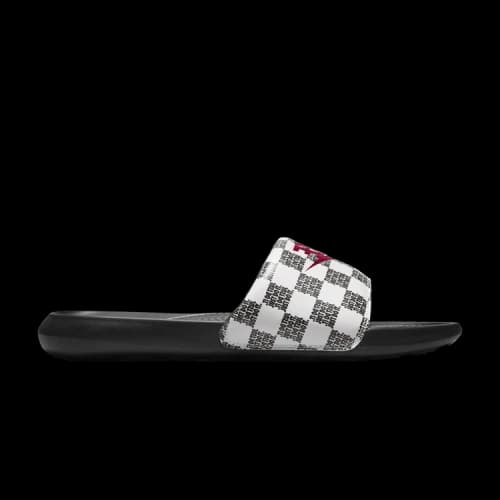 Nike Victori One Slide Print 'Just Do It Checkered - White Black'