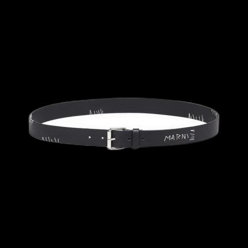 Marni Logo Embroidered Buckle Belt 'Black'