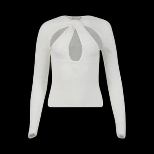 Coperni Twisted Cut Out Knit Top 'White'