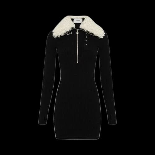 Coperni Zipped Knit Dress 'Black'