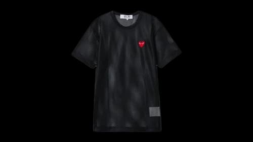 Comme des Garcons PLAY Polyester Mesh Tee Black