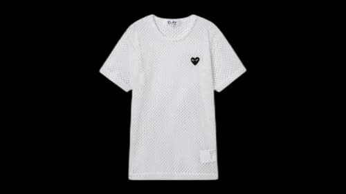 Comme des Garcons PLAY Polyester Mesh Large Tee White