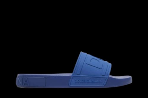 Dolce & Gabbana Rubber Beachwear Slides 'DG Logo - Blue'