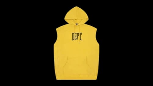 Gallery Dept. Gym Cut Off Sleeveless Hoodie Yellow