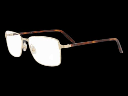 Cartier Square Eyeglasses Gold Havana Transparent (CT0040O-30002159-010)