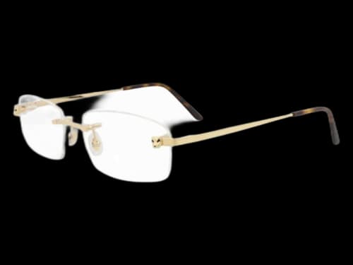 Cartier Square Eyeglasses Gold Gold Transparent (CT0136O-30006349-002)