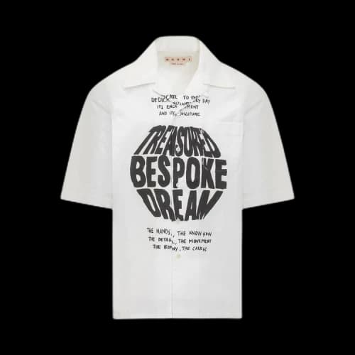 Marni Bespoke Printed Logo Embroidered Shirt 'Stone White'