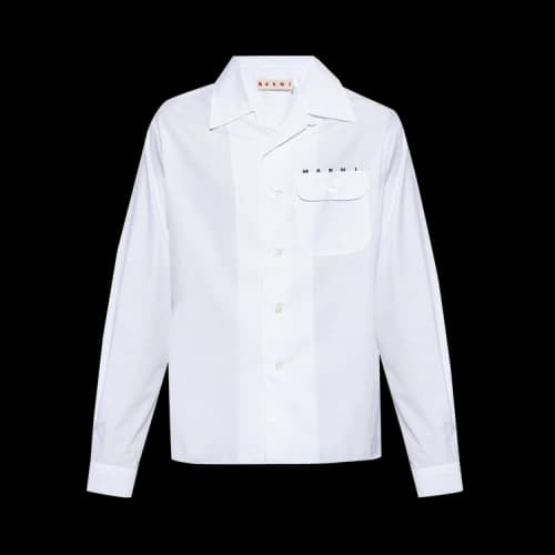 Marni Logo Bowling Shirt 'Lily/White'