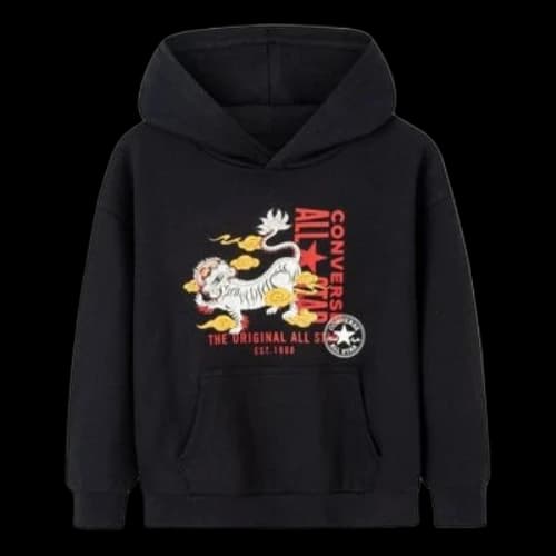 (GS) Converse Cartoon Letter Printed Hoodie 'Black White Red'
