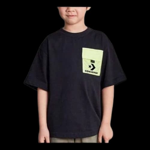 (GS) Converse Logo Crewneck T-Shirt 'Black'