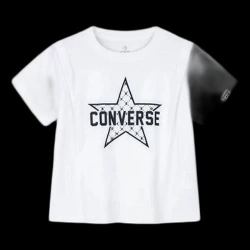 Converse Logo Printed T-Shirt 'White Black' (Women's)