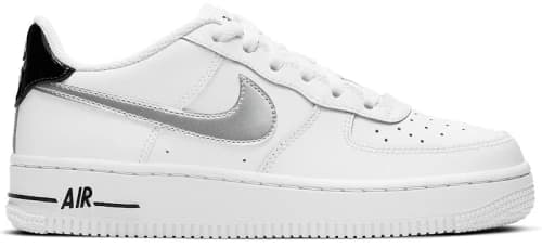 Nike Air Force 1 Low White Black Metallic Silver (GS)