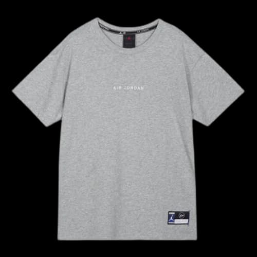 Air Jordan x Fragment Design Crossover Solid Color Round Neck Short Sleeve Gray