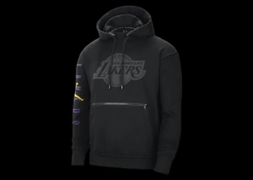 Jordan NBA Los Angeles Lakers Fleece Pullover Hoodie Black