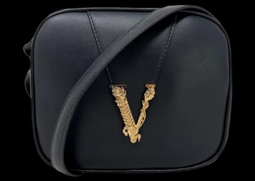 Versace Virtus Camera Crossbody Bag Black