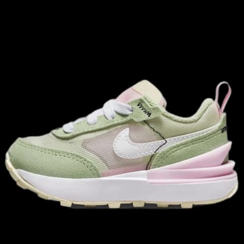 (TD) Nike Waffle One Athleisure Casual Sports Shoe Green Pink