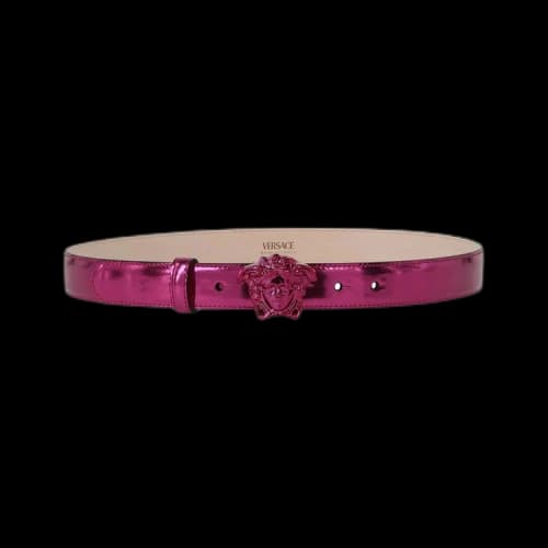Versace Medusa Metallic Leather Belt 'Tropical Pink Palladium'