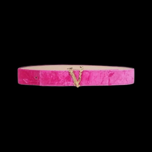 Versace Virtus Velvet Belt 'Glossy Pink/Gold'