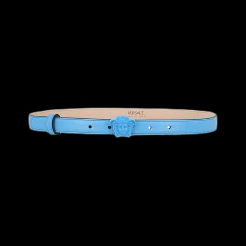 Versace La Medusa Leather Belt 'Blue'