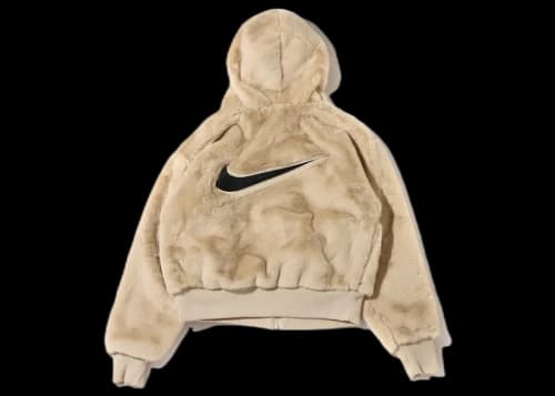 Nike Womens Essentials Faux Fur Jacket (US Sizing) Rattan/Black