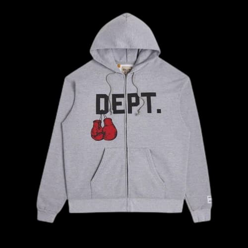 Gallery Dept. Boxing Merch Zip Hoodie 'Heather Grey'