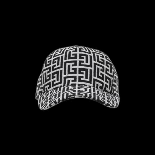 Balmain Monogam Jacquard Wool Cap 'Black'