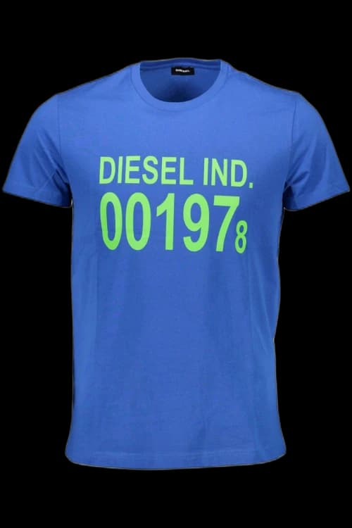Diesel Cotton Men's T-Shirt Blue - DI2455132