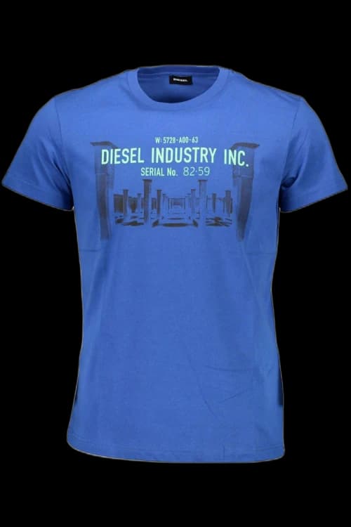 Diesel Cotton Men's T-Shirt Blue - DI2461128