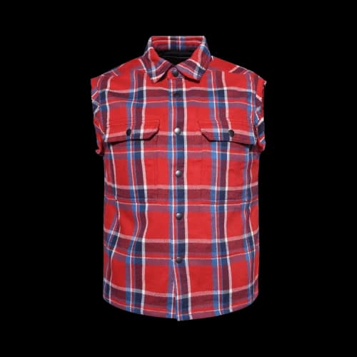 Rick Owens DRKSHDW Sleeveless Cropped Outershirt 'Red Plaid'