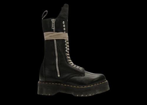Dr. Martens 1918 Quad Leather Sole Calf Length Boot Rick Owens Black