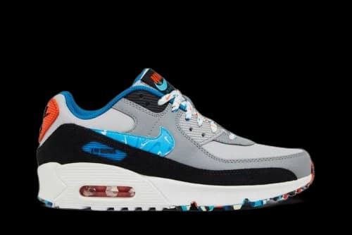 Nike Air Max 90 Leather Grey Fog Multi Swoosh GS
