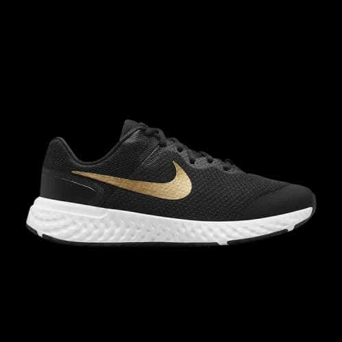 (GS) Nike Revolution 6 4E Wide 'Black Metallic Gold'