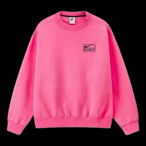 Nike x Stussy FW22 Logo Sweatshirt Asia Sizing 'Pink'