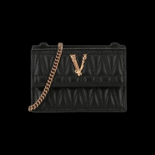 Versace Vitrus Leather Card Holder 'Black'