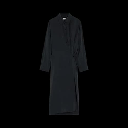 Lemaire Straight Collar Twisted Dress 'Black'