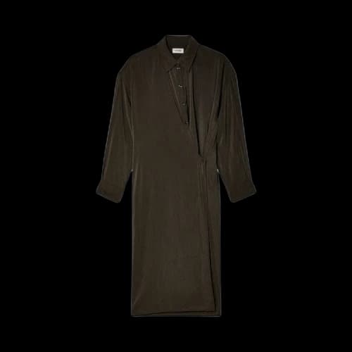 Lemaire Straight Collar Twisted Dress 'Dark Espresso'