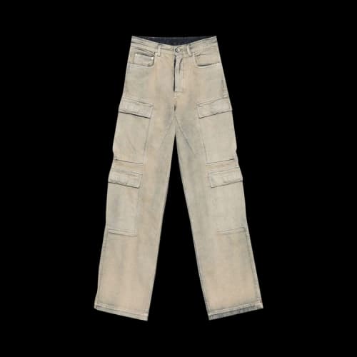 Rick Owens DRKSHDW Womens Double Cargo Jeans 'Mineral Pearl'