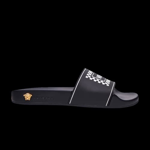 Versace Logo Pool Slide 'Black Checkerboard' (Women's)