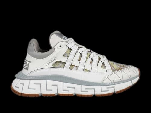 Versace Trigreca White Grey Barocco Print (Women's)