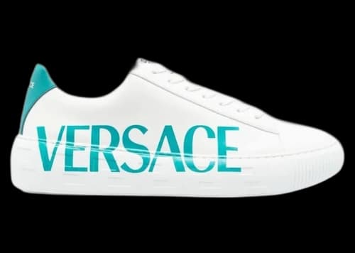 Versace Greca Sneaker White Aqua Blue