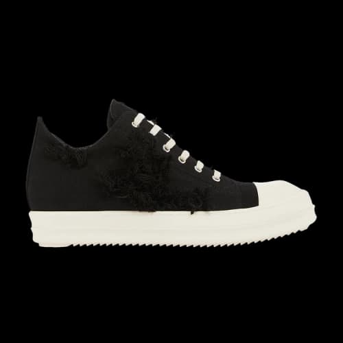 Rick Owens DRKSHDW Fogachine Slashed Stretch Denim Low 'Black Milk'