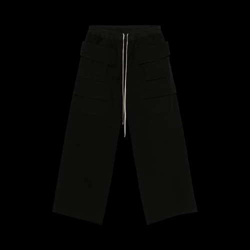 Rick Owens DRKSHDW Canvas Creatch Wide Cargo Drawstring Pants 'Black'
