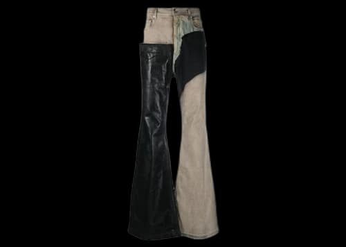 Rick Owens DRKSHDW Bolan Bootcut Patchwork Flared Jeans Mineral Pearl